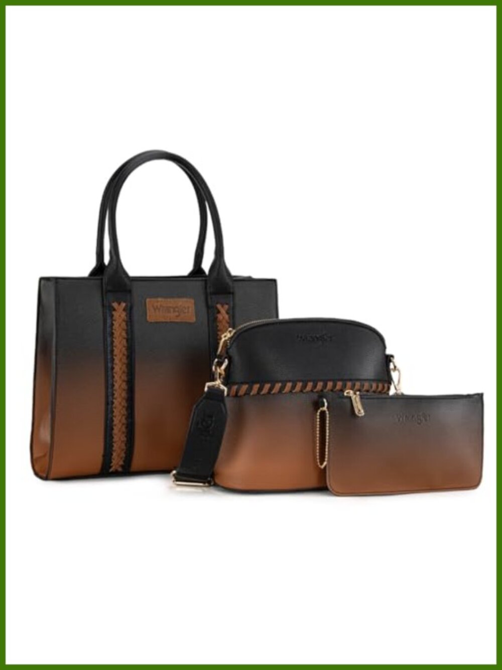 Wrangler 3-Piece Tote Crossbody Wallet Set with Guitar Strap